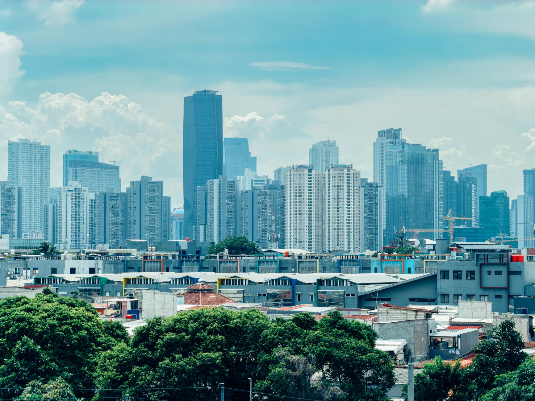 Pemandangan kota Jakarta dengan gedung modern